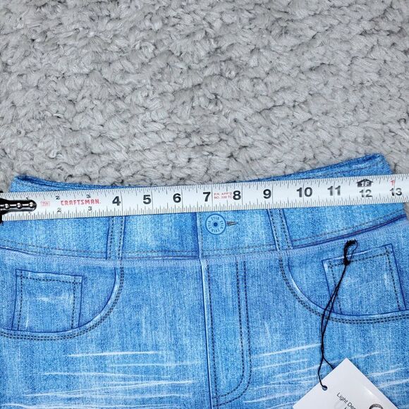 Zyia Active Denim Distressed Light N Tight High Rise Legging 28" Size 6-8 Blue - Picture 4 of 9